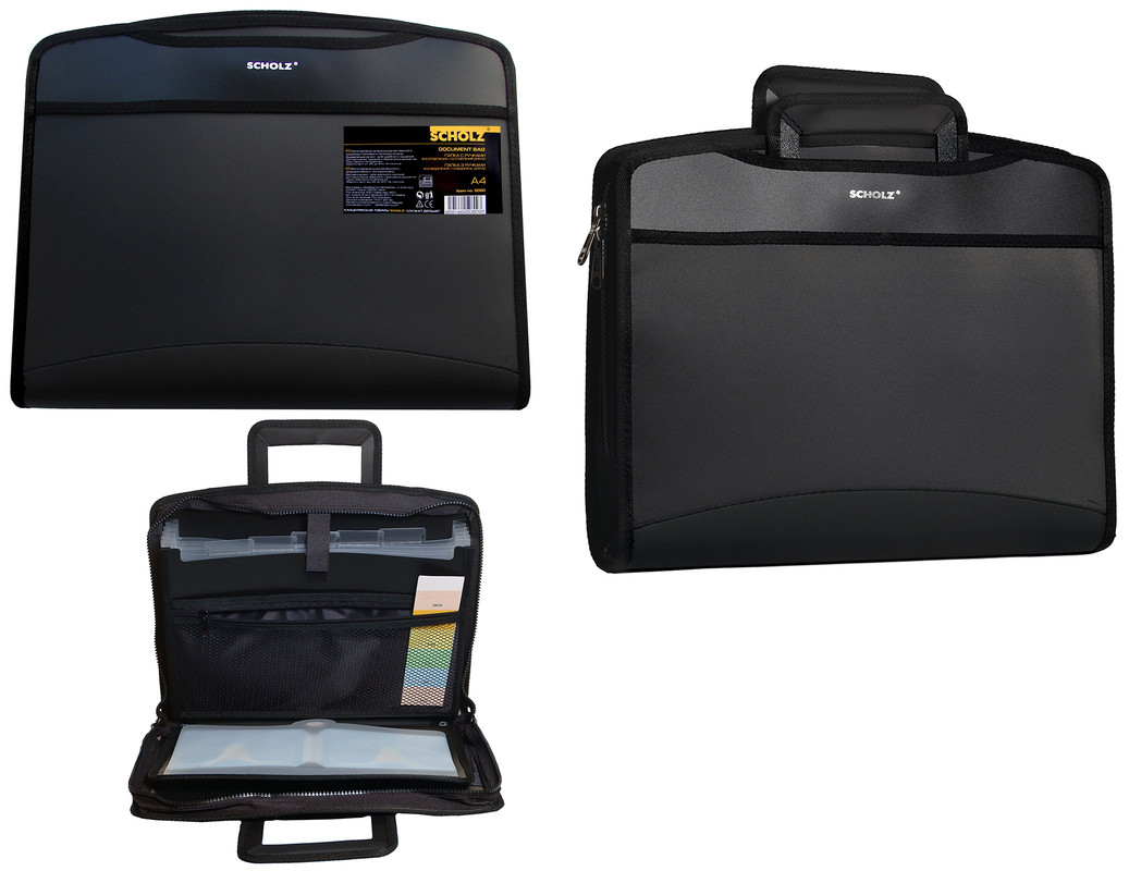 Папка з ручками SCHOLZ (5080SCH), 1000мкм, A4, 300 арк, 8+12 відділень для CD